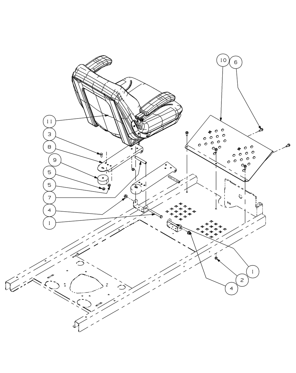 Seat Assembly Diagram and Parts List for Z-FORCE50 17AH3AGP-17AH3AGP709-17AH3AGP710 Cub Cadet Lawn Tractor